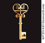 Old gold key