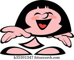 petit, girl, et, positif, sourires