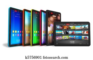 Set of tablet computers Set of tablet computers