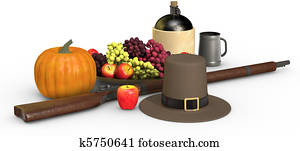 Thanksgiving Still Life on White Thanksgiving Still Life on White