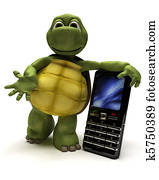 Tortoise with a cell phone Tortoise with a cell phone