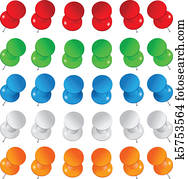 Vector push pins Vector push pins
