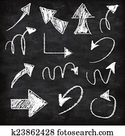 3d set of chalk arrows 3d set of chalk arrows