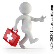 3d small people - running doctor