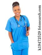 african healthcare worker holding clipboard
