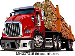 Cartoon logging truck Cartoon logging truck