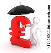 clovek, s, slnečník, a, pound znacka