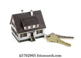 Concept: Miniature house on keychain with keys