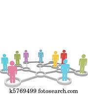 conectar, diverso, personas empresa, o, social, red