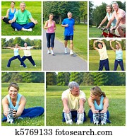 cycling, jogging, fitness