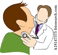 doctor use stethoscope with patient doctor use stethoscope with patient