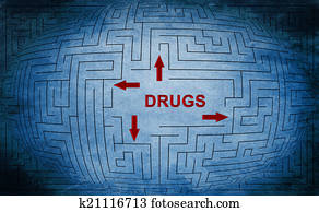 Drugs maze concept Drugs maze concept