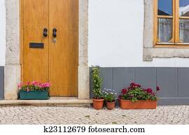 elementos, de, a, antigas, casa, em, a, cidade, de, tavira., portugal.