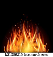 Fire on dark background. Fire on dark background.