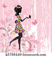 Girl flowers pattern Girl flowers pattern