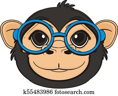 head of monkey in glasses head of monkey in glasses
