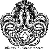 Octopus Vintage Retro Style Octopus Vintage Retro Style