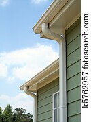 sarjetas chuva, ligado, um, lar