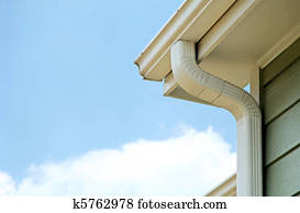 sarjetas chuva, ligado, um, lar