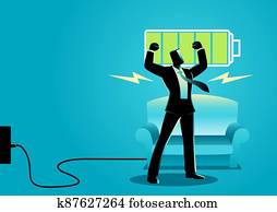 איש עסקים, אחרי, להעשות, מרגיע, ישן, ו, להעיר, עורר