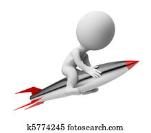 3d small people - rocket