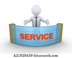 Businessman is providing service