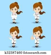 cartoon doctor woman