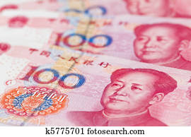 china, negócio, yuan., moeda corrente chinesa