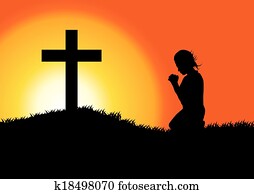 gebet, silhouette gebet, silhouette