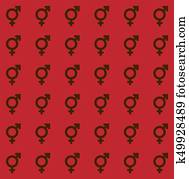 Gender icon seamless endless pattern. Transgender texture with symbol.