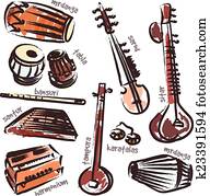 Instrumente Clip Art | 1000+ Instrumente Vektoren | Fotosearch sitar parts diagram 