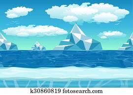 karikatur, winterlandschaft, mit, eis, und, schnee, für, spiele karikatur, winterlandschaft, mit, eis, und, schnee, für, spiele