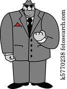 mobster, ou, máfia, crime, saliência