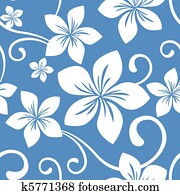 Seamless Blue Hawaii Pattern Seamless Blue Hawaii Pattern
