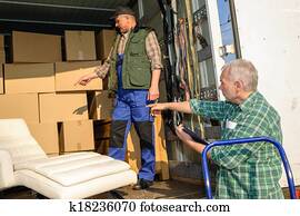 Two mover load van with furniture boxes Two mover load van with furniture boxes