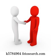 3d human business handshake