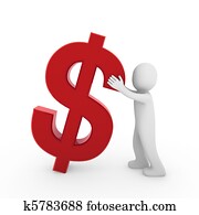 3d, menschlich, dollar