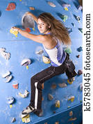 athletic girl climbing