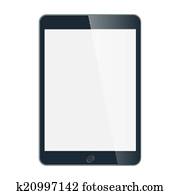 Black business tablet vector in iPad style isolated on white background Black business tablet vector in iPad style isolated on white background