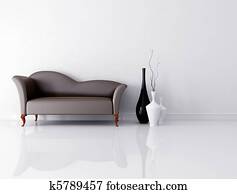 brown couch in a white room brown couch in a white room