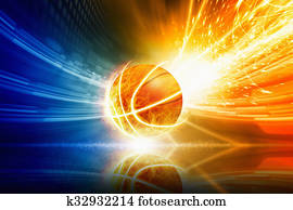 Burning basketball Burning basketball