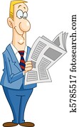 Businessman reading newspaper Businessman reading newspaper