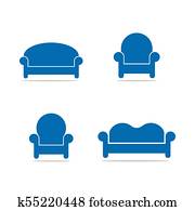 Collection of sofa logo template Collection of sofa logo template