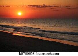 costa oriental, praia, amanhecer