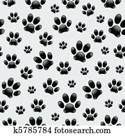 Dog's Footprints-Seamless Pattern Dog's Footprints-Seamless Pattern