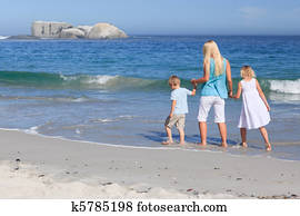 Family walking on the beach Family walking on the beach
