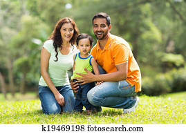 happy indian family outdoors