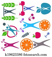 Health and food icons Health and food icons