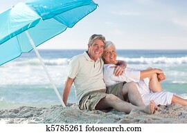 Mature couple on the beach Mature couple on the beach
