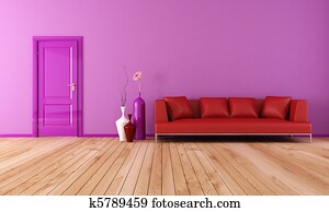purple and red living room